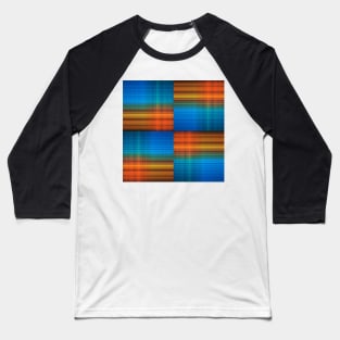 Fine blue, green and ocher plaid pattern Baseball T-Shirt